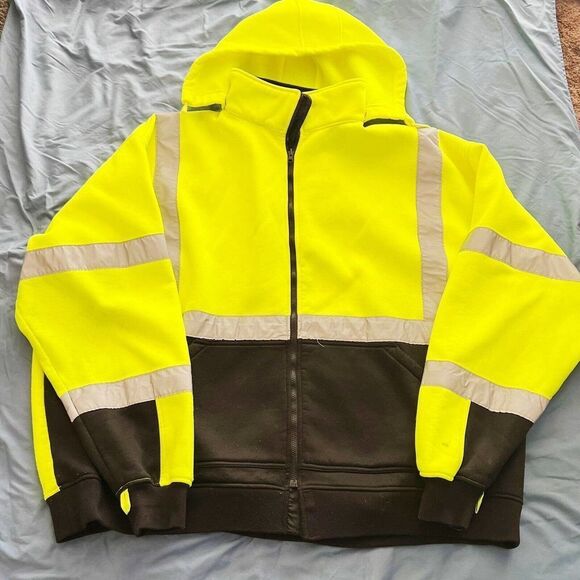 Visability Enhanced Apparel High Visability Jacket Removable Hood Big & Tall 6X - Picture 1 of 8